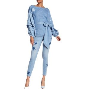 NANETTE LEPORE Star Shadow Hamilton Skinny Jeans